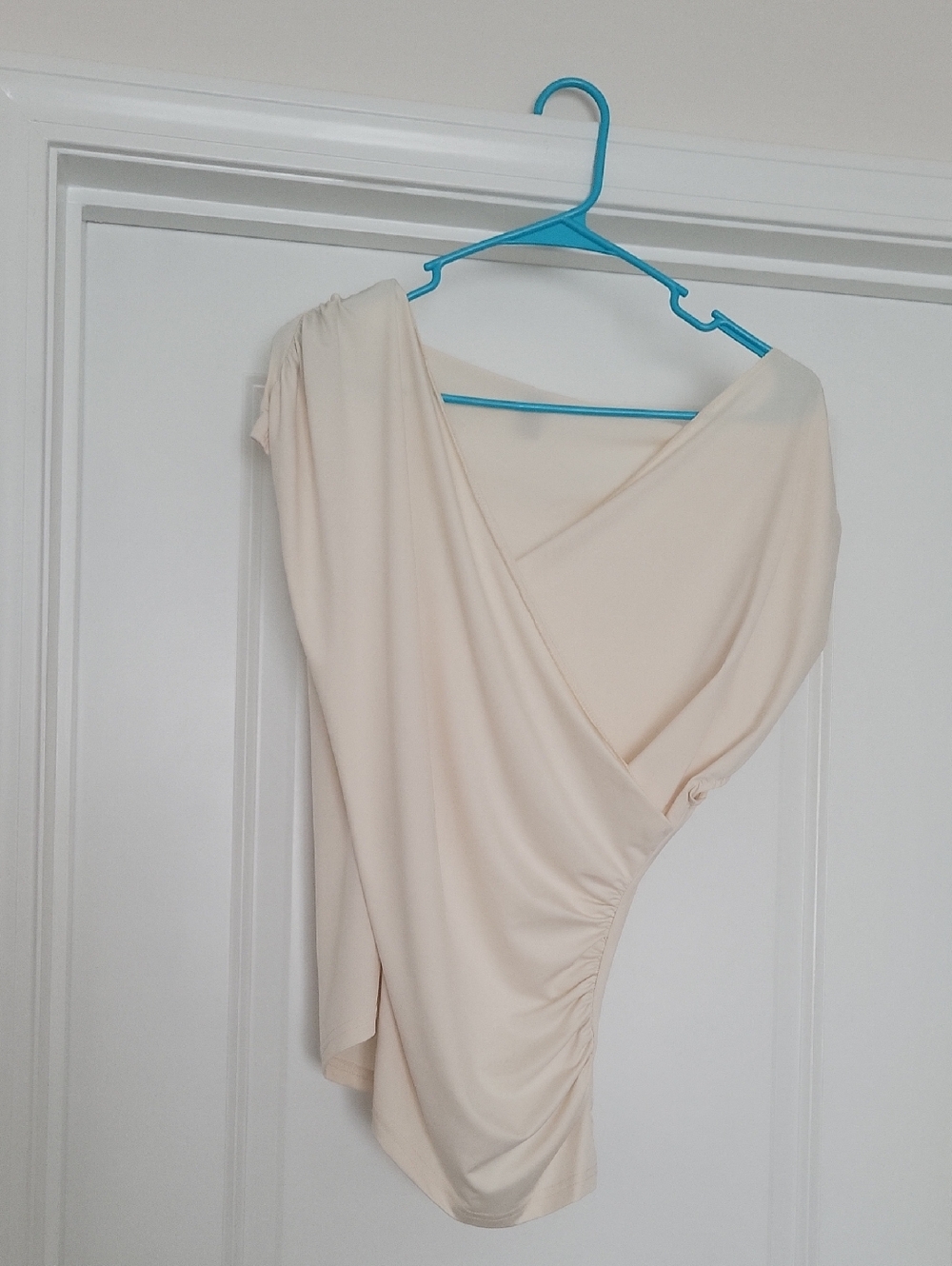 Cream Off The Shoulder Draped Women’s Top